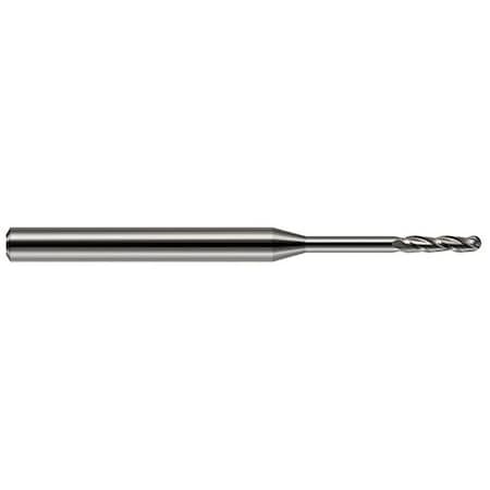 Harvey Tool 0.0620 in. 1/16 Cutter dia. x 0.3120 in. 5/16  x 1/2 in. Reach Carbide Ball End Mill, 3 Flutes 750462
